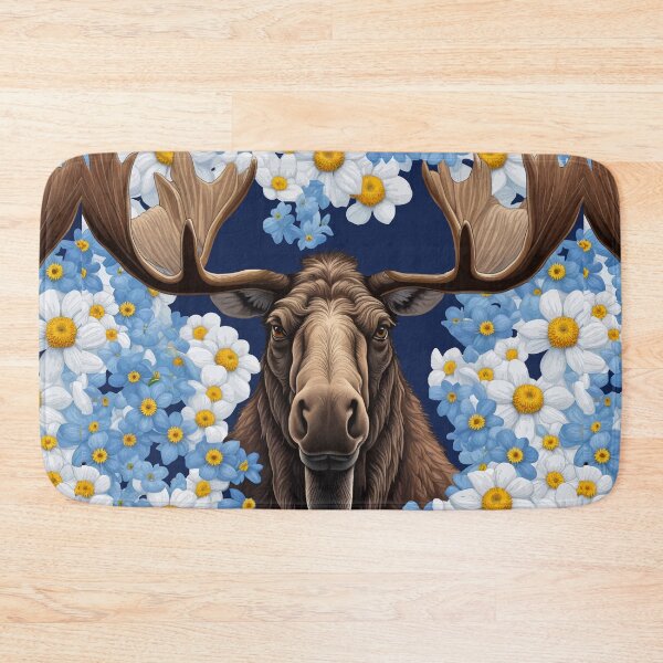 Item preview, Moose And Alaska Forget-Me-Not Flowers designed and sold by taiche.