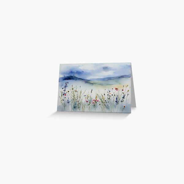 Item preview, Sympathy Card Watercolour Wildflower Meadow Pastel Floral Condolence designed and sold by ArcanePrintsxo.