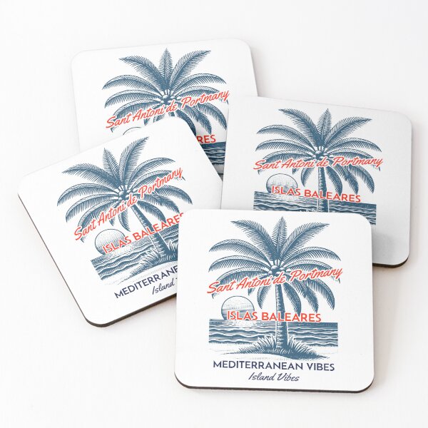 Item preview, Sant Antoni de Portmany Ibiza – Retro design in Mediterranean style with palm trees designed and sold by GabbyKI261.
