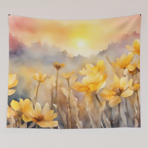 Item preview, Yellow Wildflowers at Dawn designed and sold by CalmnessbyChoice.