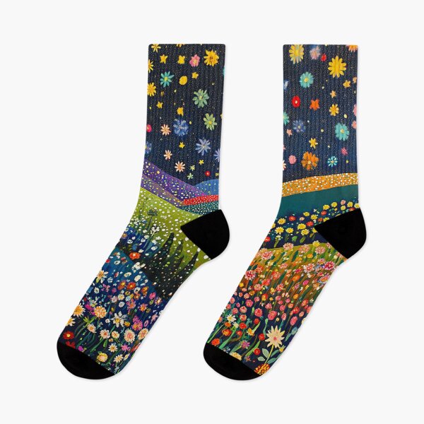 Item preview, Wild Flower Floral Landscape full of Stars designed and sold by Neika Shimm Designs.