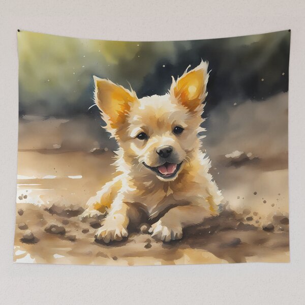 Item preview, Beige Puppy in the Mud designed and sold by CalmnessbyChoice.