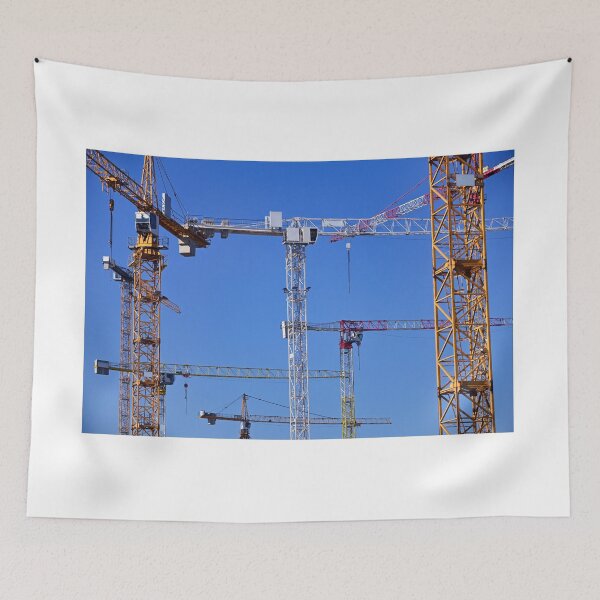 Item preview, Construction Cranes on new building construction site, industry designed and sold by goceris.