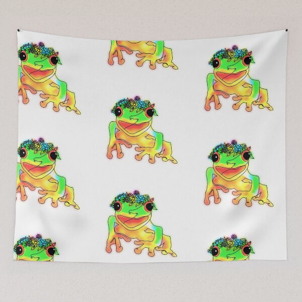 Item preview, Frank the Frog with Flower Crown – animalzinhats designed and sold by Ashley’sAnimalz.