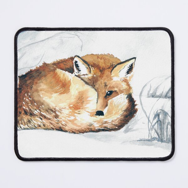 Item preview, Fox snuggled in the snow designed and sold by BexcatArts.