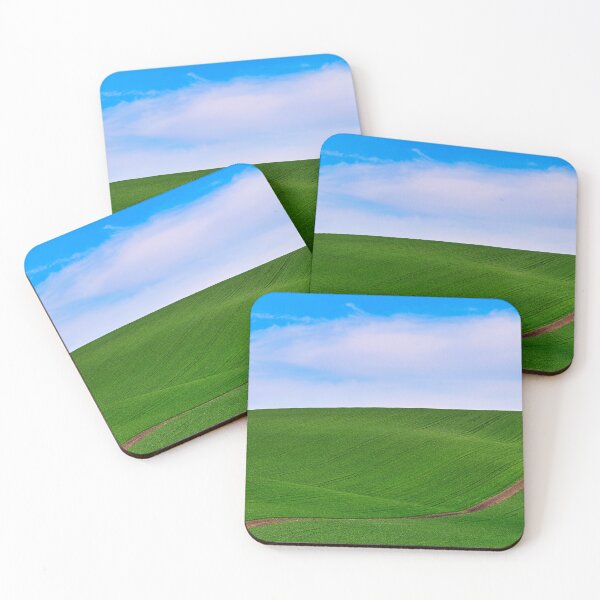 Item preview, Young green wheat rolling hills and blue sky landscape,agriculture field,Moravia,Chech Republic designed and sold by goceris.