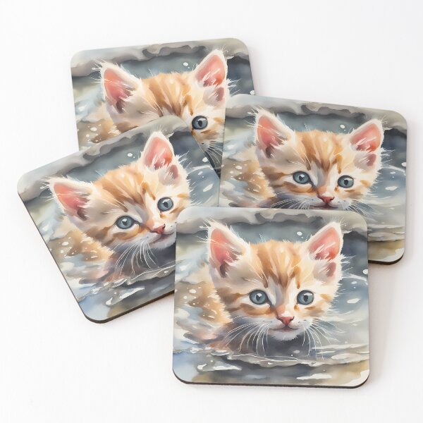 Item preview, Cute Kitten in Puddle designed and sold by CalmnessbyChoice.