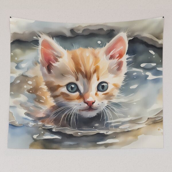 Item preview, Cute Kitten in Puddle designed and sold by CalmnessbyChoice.