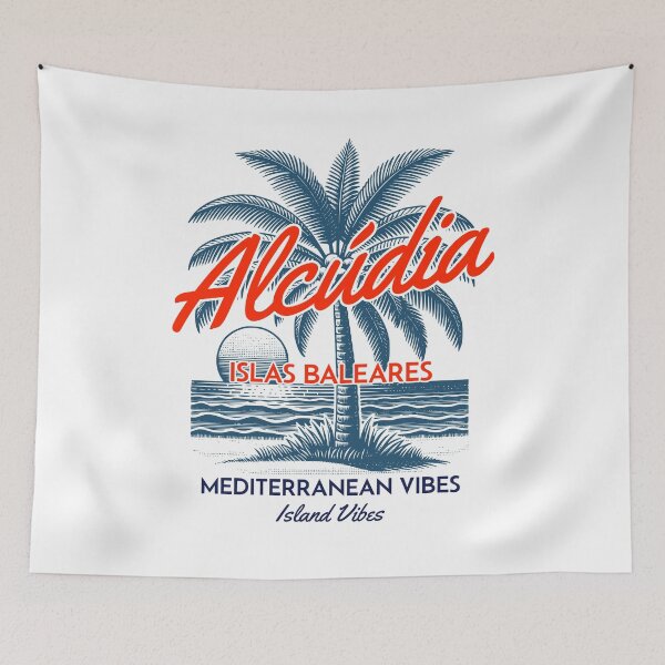 Item preview, Alcúdia Mallorca – Retro design with palm tree in Mediterranean style for holidays & summer designed and sold by GabbyKI261.