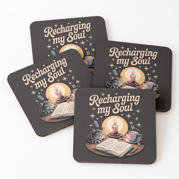 Item preview, Recharging My Soul - Cats Books & Tea - Peaceful Serenity Moments - Cozy Design designed and sold by Moad Fahim.