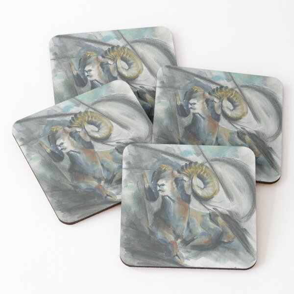 Item preview, Quietude- Peaceful Charcoal Abstracted Ram designed and sold by The Art Entropist.