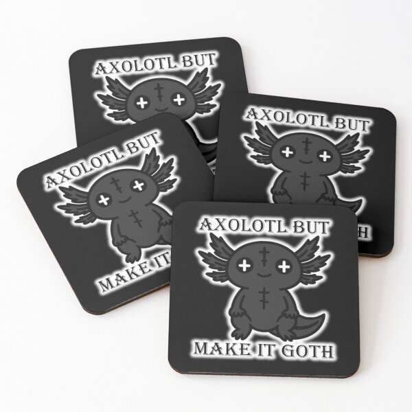 Item preview, Axanthic Axolotl – Axolotl But Make It Goth (Cute Gothic Amphibian Design) designed and sold by Gulfshoreco.