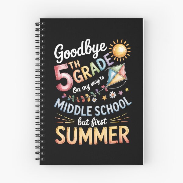 Item preview, Goodbye 5th Grade Hello Middle School Summer Fun Quote designed and sold by Ledadi.