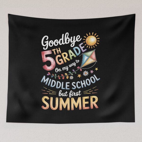 Item preview, Goodbye 5th Grade Hello Middle School Summer Fun Quote designed and sold by Ledadi.