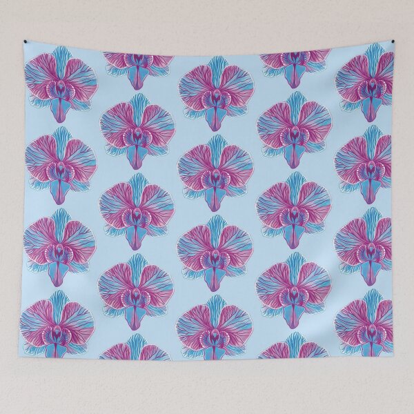 Item preview, Realistic Orchid illustration (Candy Blue & Bubble Gum Pink) designed and sold by Scarlet Swan.