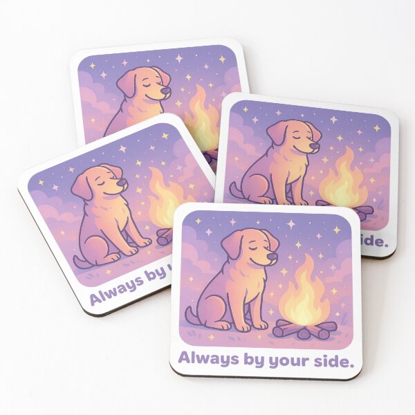 Item preview, Always By Your Side – Loyal Dog Shirt, Vaporwave Campfire Companion Art designed and sold by LEO Vaporwave.