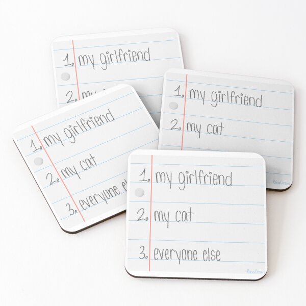 Item preview, Girlfriend and Cat Favorites List designed and sold by BinaDraws.