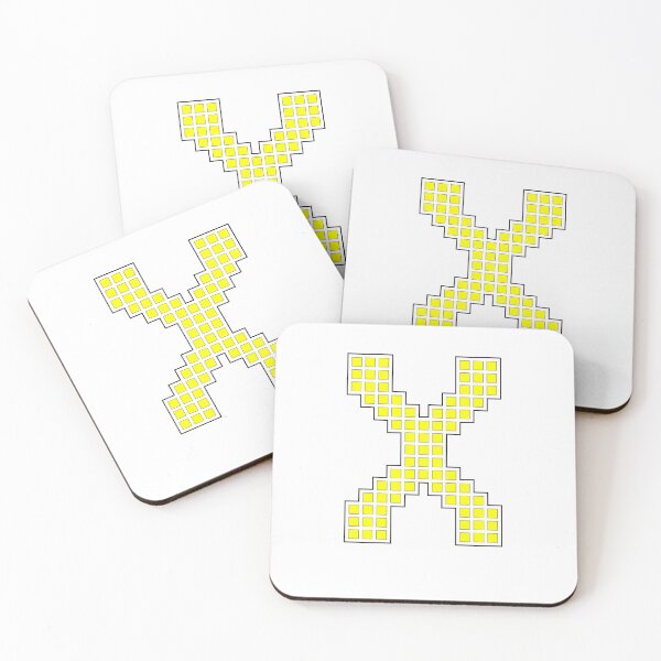 Item preview, Uppercase X - Yellow Pixel Block Character designed and sold by PixelGlyphs.