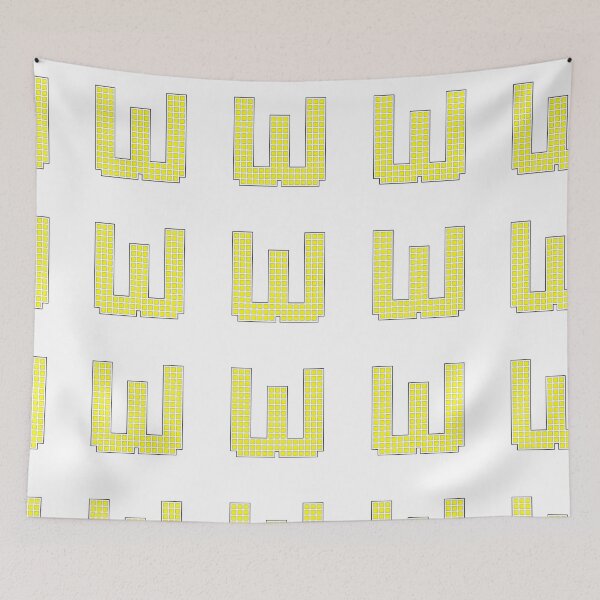 Item preview, Uppercase W - Yellow Pixel Block Character designed and sold by PixelGlyphs.