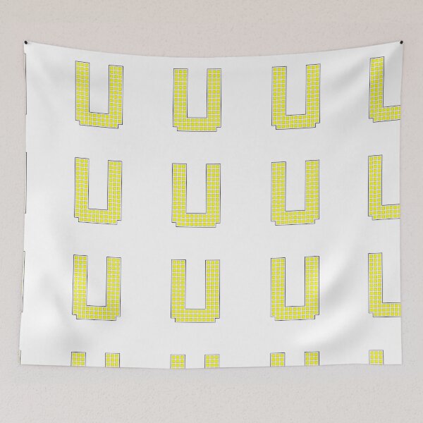 Item preview, Uppercase U - Yellow Pixel Block Character designed and sold by PixelGlyphs.