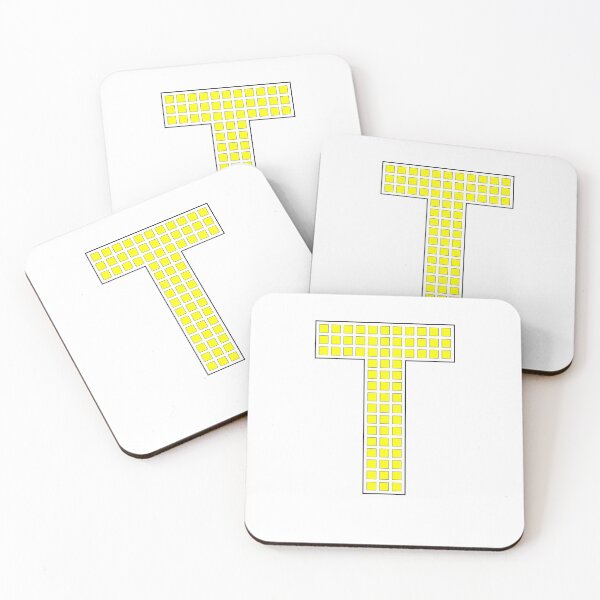 Item preview, Uppercase T - Yellow Pixel Block Character designed and sold by PixelGlyphs.