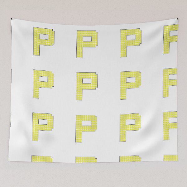 Item preview,  Uppercase P - Yellow Pixel Block Character designed and sold by PixelGlyphs.