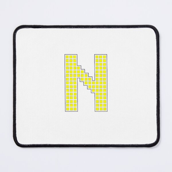 Item preview, Uppercase N - Yellow Pixel Block Character designed and sold by PixelGlyphs.