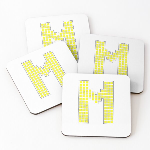 Item preview, Uppercase M - Yellow Pixel Block Character designed and sold by PixelGlyphs.