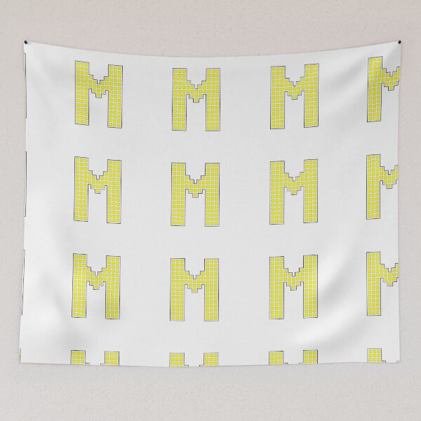 Item preview, Uppercase M - Yellow Pixel Block Character designed and sold by PixelGlyphs.