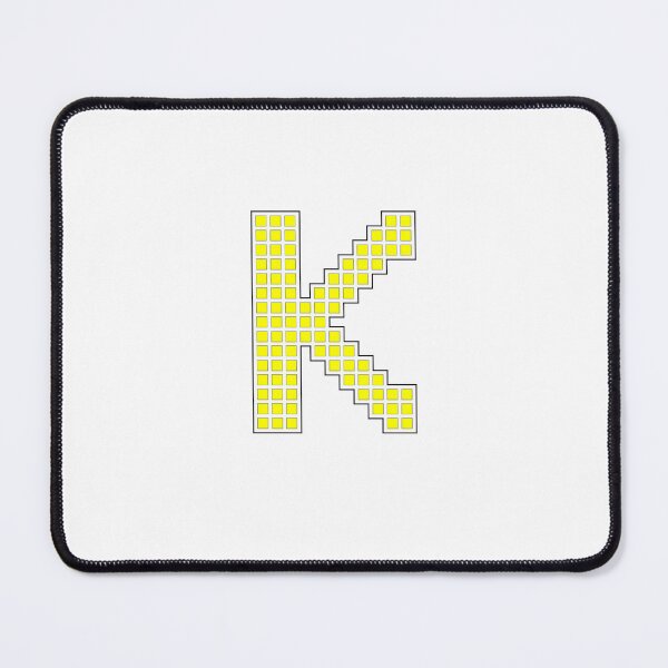 Item preview, Uppercase K - Yellow Pixel Block Character designed and sold by PixelGlyphs.