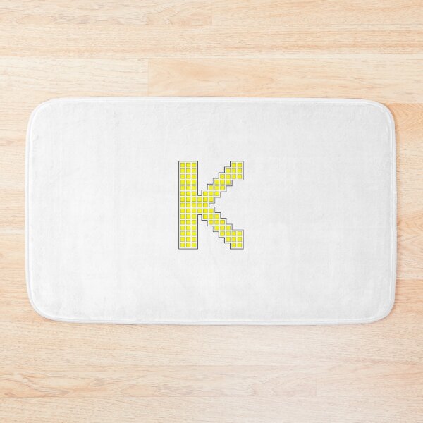 Item preview, Uppercase K - Yellow Pixel Block Character designed and sold by PixelGlyphs.