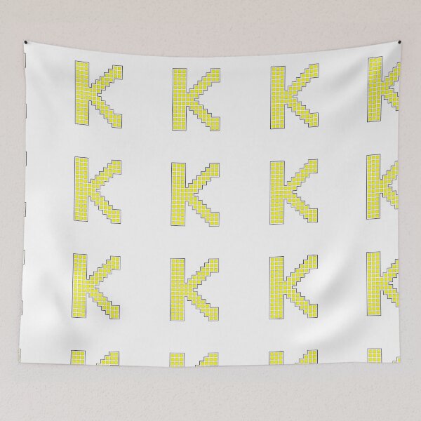 Item preview, Uppercase K - Yellow Pixel Block Character designed and sold by PixelGlyphs.