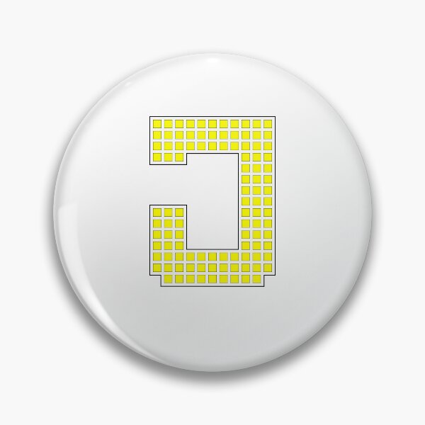 Item preview, Uppercase J - Yellow Pixel Block Character designed and sold by PixelGlyphs.