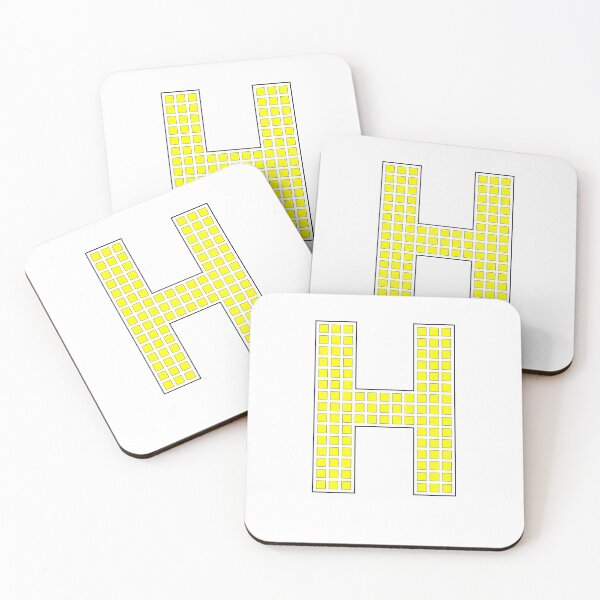 Item preview, Uppercase H - Yellow Pixel Block Character designed and sold by PixelGlyphs.
