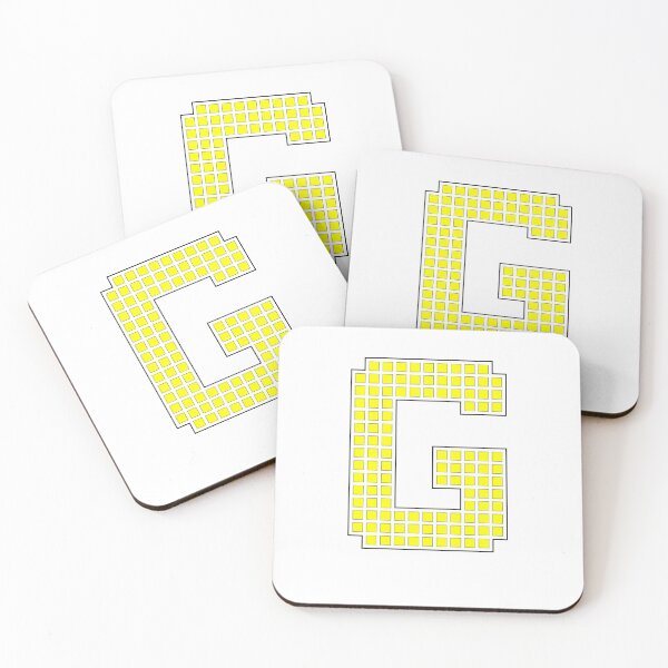 Item preview, Uppercase G - Yellow Pixel Block Character designed and sold by PixelGlyphs.