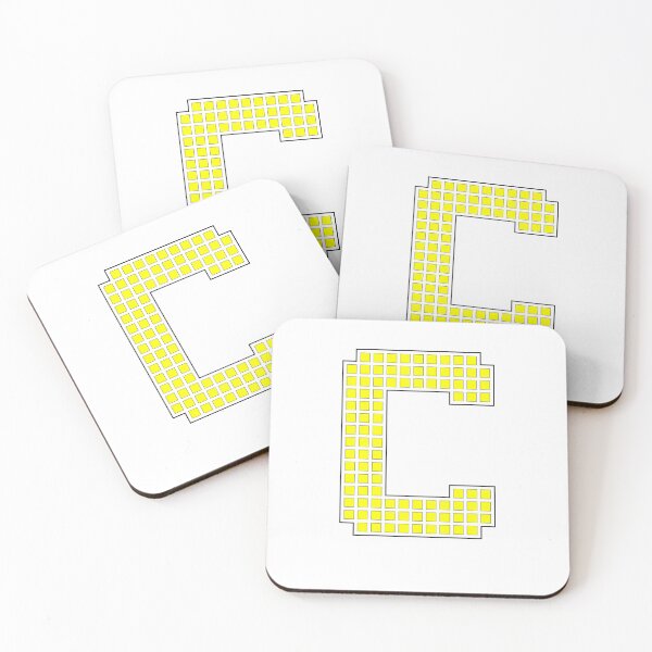 Item preview, Uppercase C - Yellow Pixel Block Character designed and sold by PixelGlyphs.