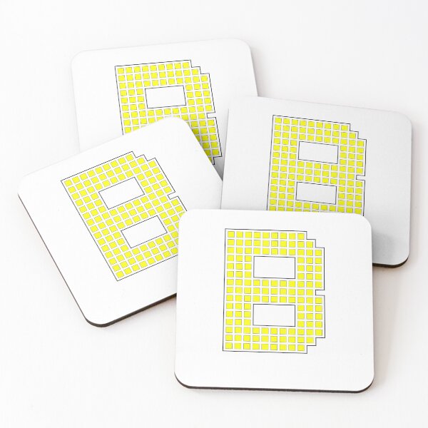 Item preview, Uppercase B - Yellow Pixel Block Character designed and sold by PixelGlyphs.