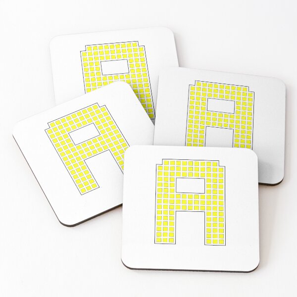 Item preview, Uppercase A - Yellow Pixel Block Character designed and sold by PixelGlyphs.