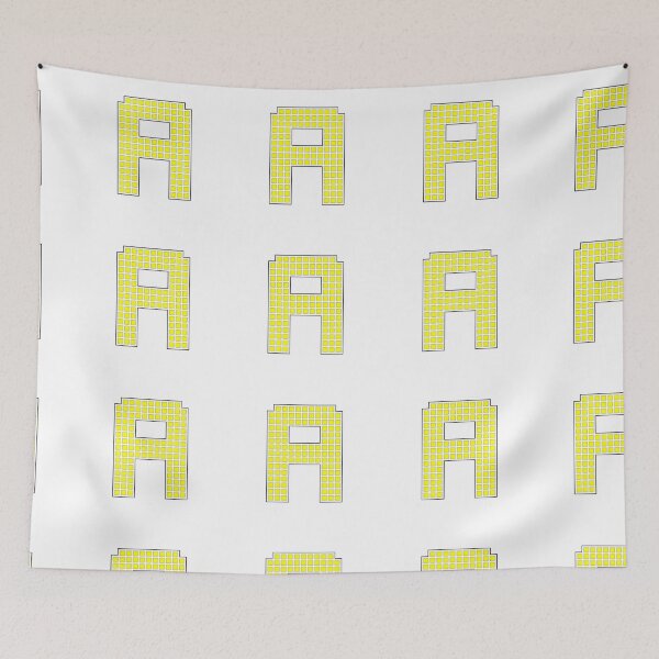 Item preview, Uppercase A - Yellow Pixel Block Character designed and sold by PixelGlyphs.