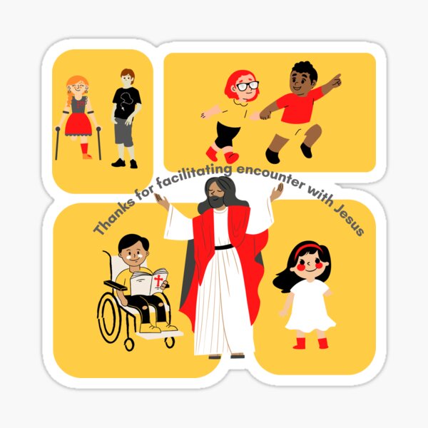 Jesus and Children Like Me Sticker