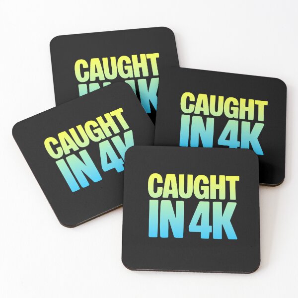 Item preview, Caught in 4K, Funny Quotes Memes in Yellow and Blue designed and sold by Memes N Lore .