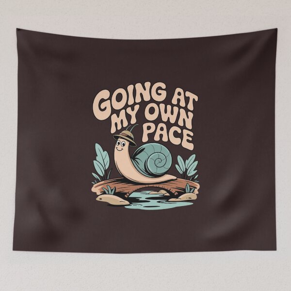 Item preview, Going At My Own Pace - Slow & Smiling Snail - Calm & Peaceful - Relaxing Design designed and sold by Neon Bones Studio.