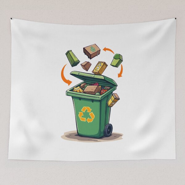 Item preview, Green Recycle Bin - Environmental Protection - Sustainable Planet - Eco-Friendly  designed and sold by Moad Fahim.