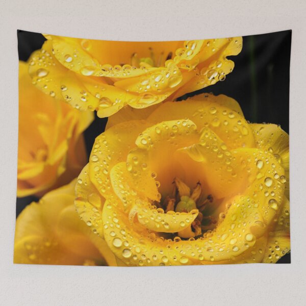 Item preview, Bright Yellow Lisianthus (Eustoma) Flowers – Vibrant Botanical Art Print designed and sold by ArtiQreate.