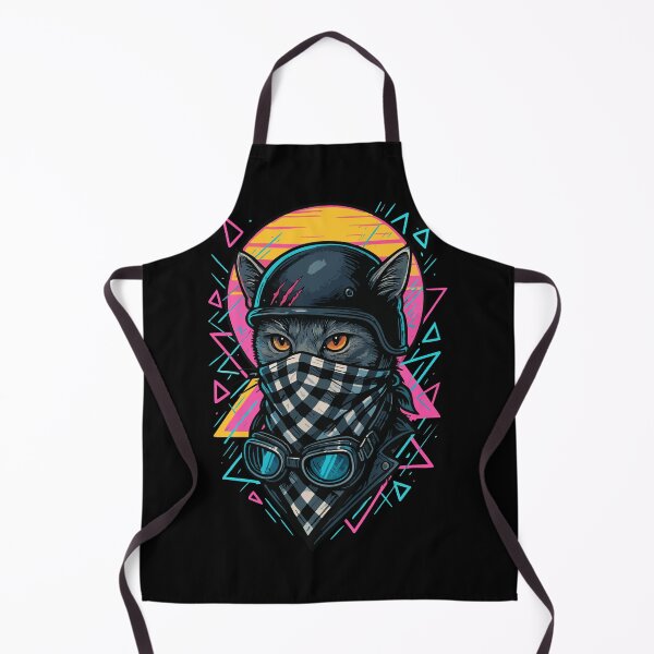 Item preview, Cool Biker Bandit Cat In Helmet Retro designed and sold by TomFrontierArt.