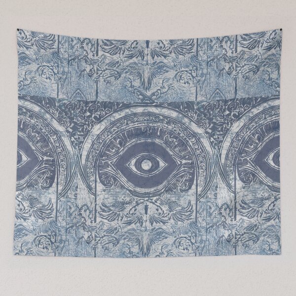 Item preview, Denim Blue Batik Eye Boho Pattern  designed and sold by AuroraXGreen.