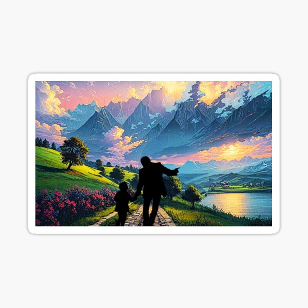 Father and Daughter Sticker