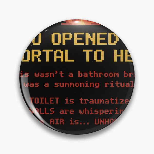 Item preview, Portal to Hell – Retro Pixel Bathroom Warning designed and sold by Boohoo Beach.