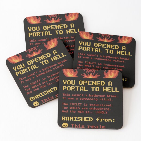 Item preview, Portal to Hell – Retro Pixel Bathroom Warning designed and sold by Boohoo Beach.