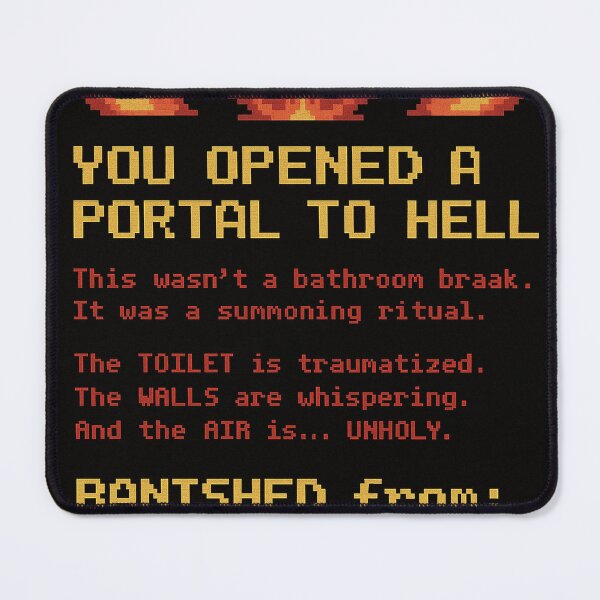 Item preview, Portal to Hell – Retro Pixel Bathroom Warning designed and sold by Boohoo Beach.